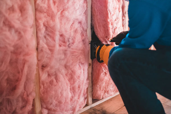 installing insulation in a silo house