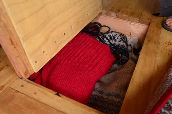 closets under floor in tiny house
