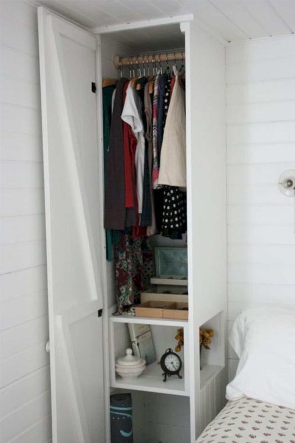 small closet in tiny house