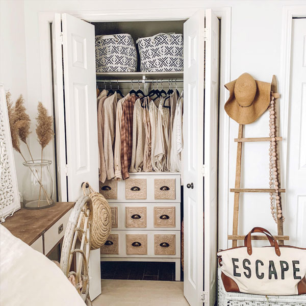 stylish tiny house closet