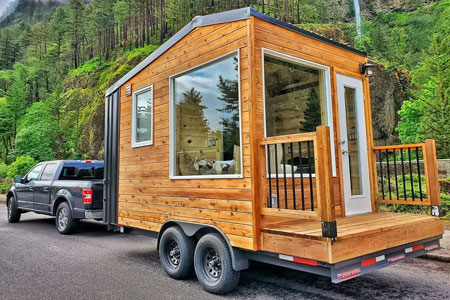 traveling in a tiny house on wheels