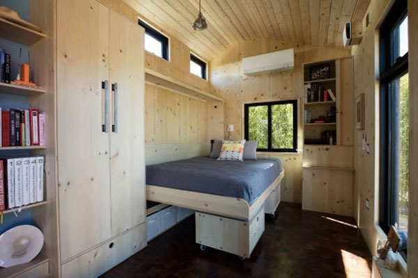 murphy bed in a tiny house