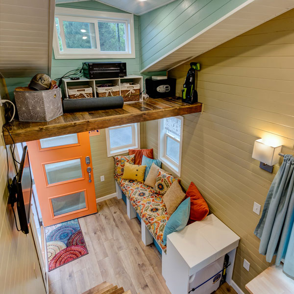 loft in tiny house for storage