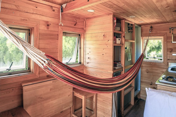 hammock in tiny house