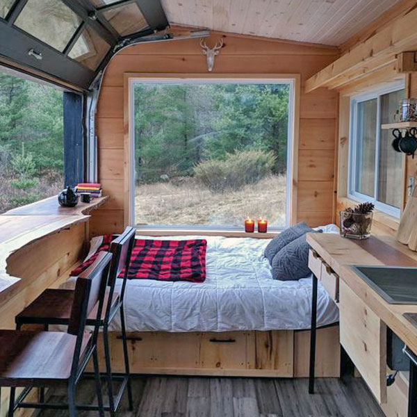 tiny house with first floor bedroom