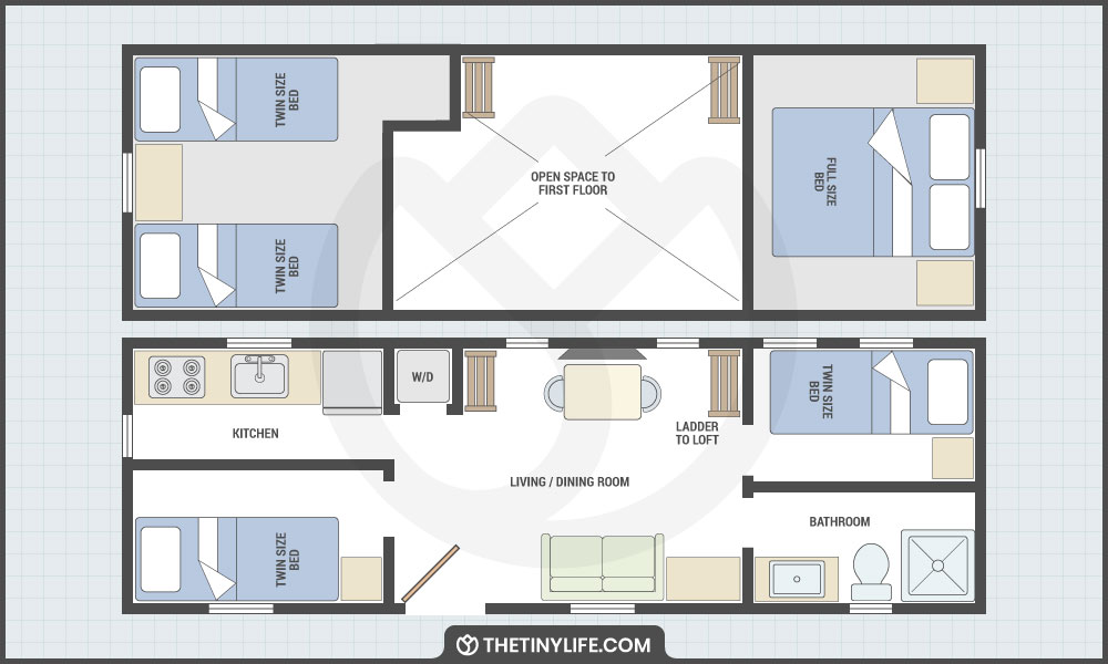 tiny house floorplan for family with 4 kids
