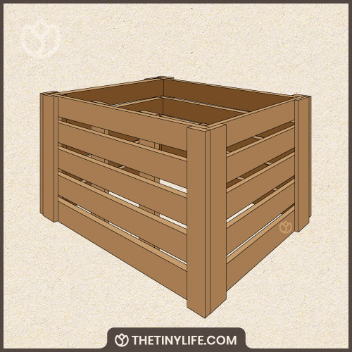 build top wooden panel for compost bin