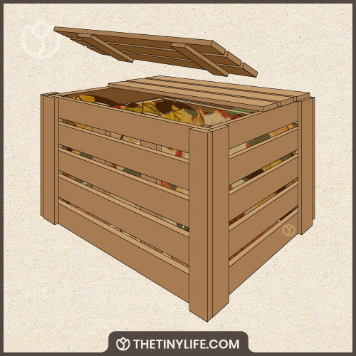add scraps to finished compost bin