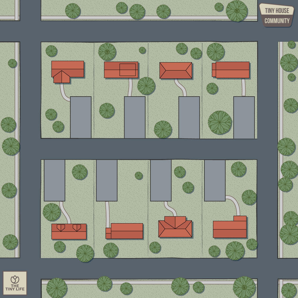 Tiny House Village Map For Eight Families