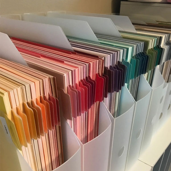craft paper organized in folders