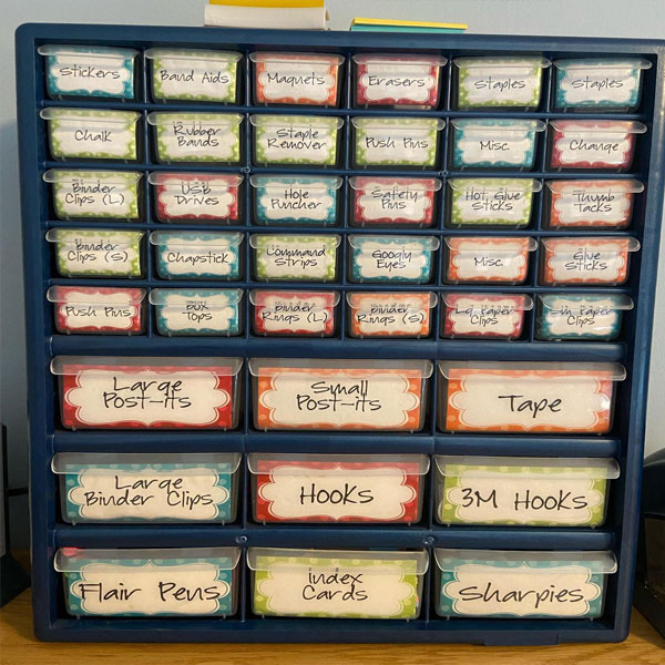 labeled drawers