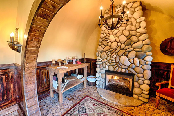 Hobbit House Built Into The Hillside Living Room