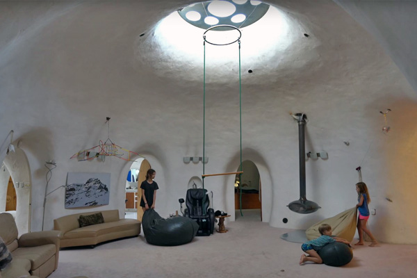 Underground Earthen Shelter Living Room