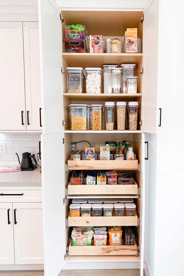use square containers for pantry items