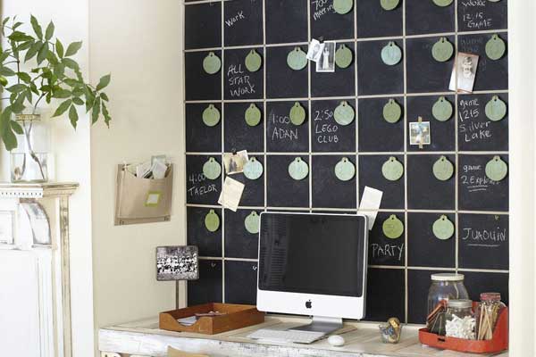 create a chalk wall to stay organized