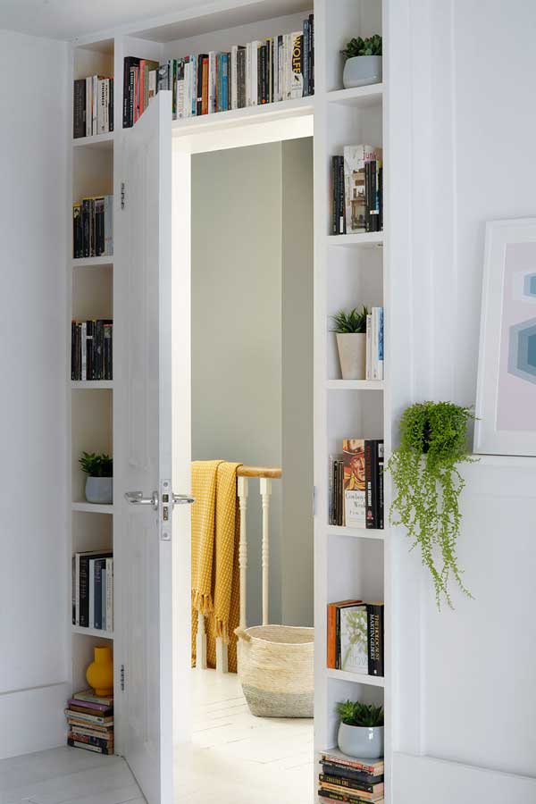 bookshelves around doorway