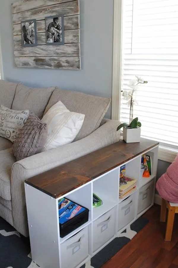 small living room couch shelf