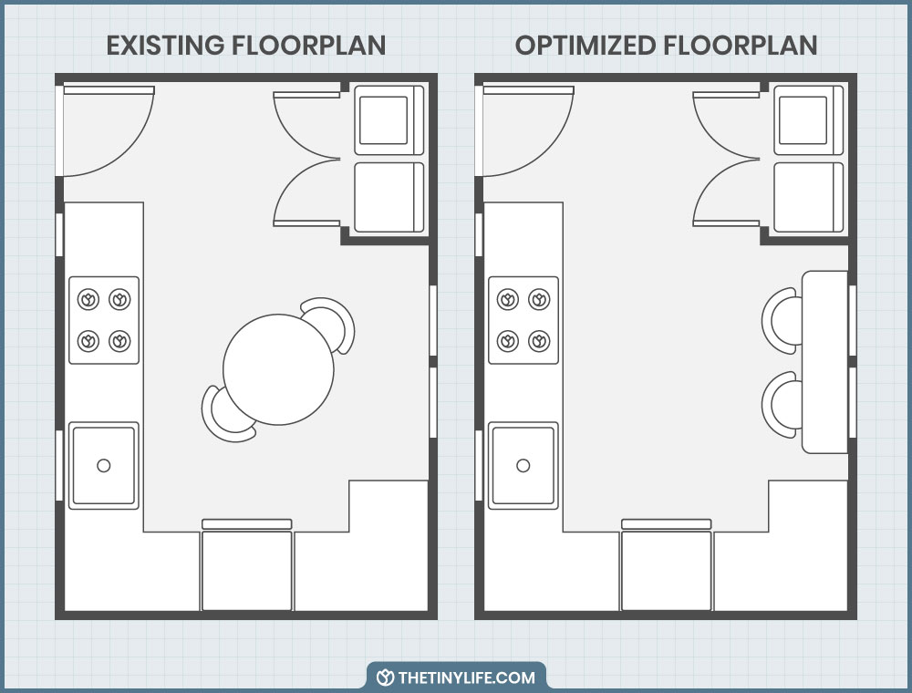 optimized small kitchen floorplan