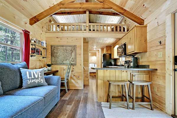 tiny house rustic style interior