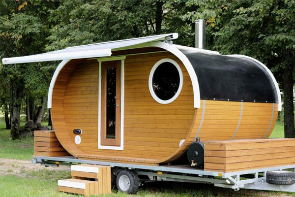 oval style mobile sauna