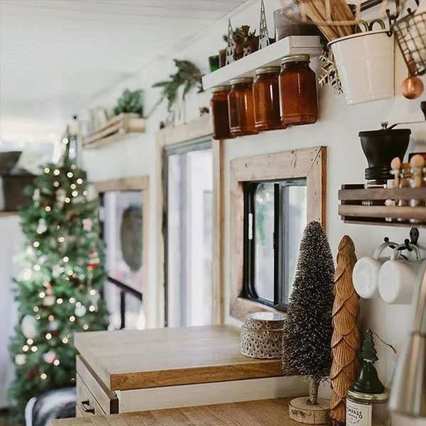 christmas decor in a tiny house