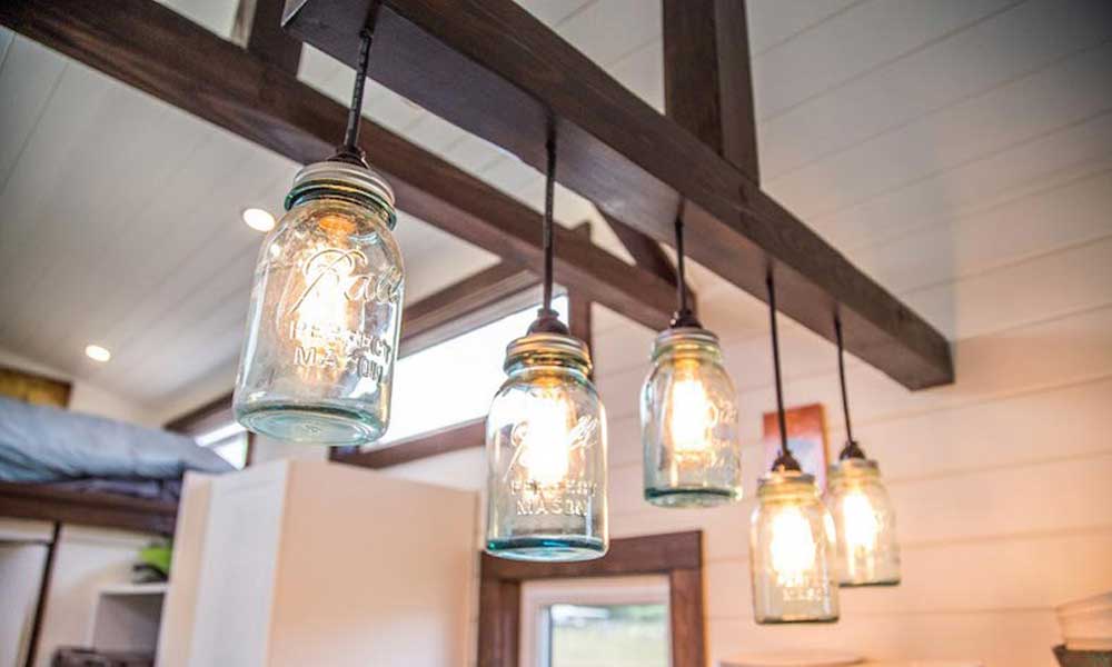 mason jars as tiny house lights