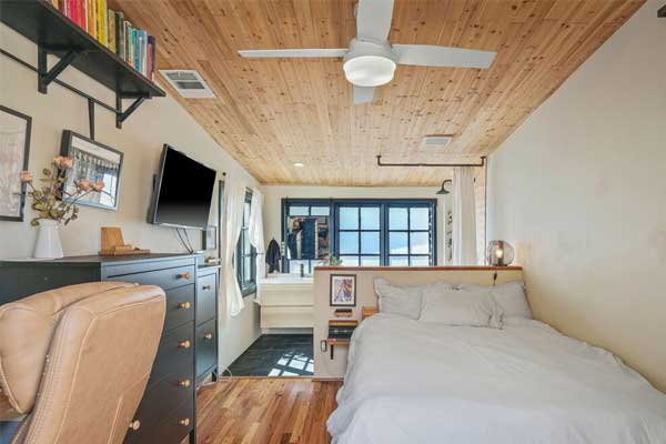 wood tiny house ceiling