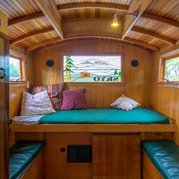 tiny house curved wood ceiling