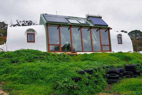 earthship built out of stone