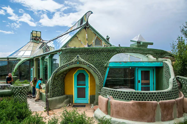 earthship built with glass walls