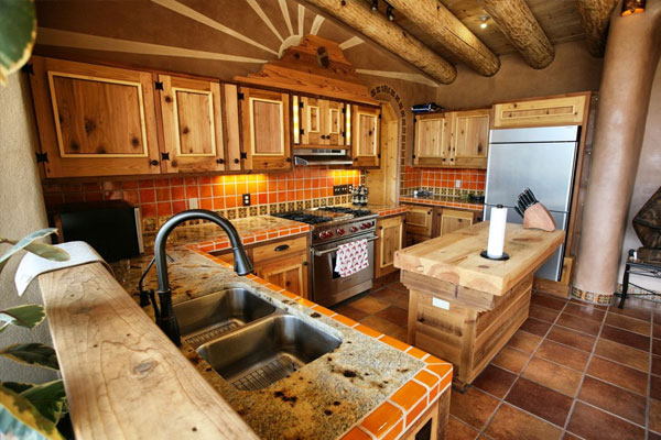 rustic kitchen earthship home