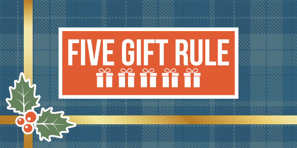 Five Gift Rule: Something You Want, Need, Wear, Read