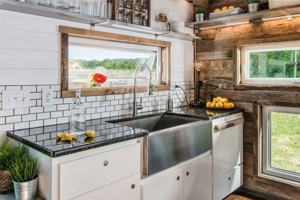 kitchen tile in tiny home