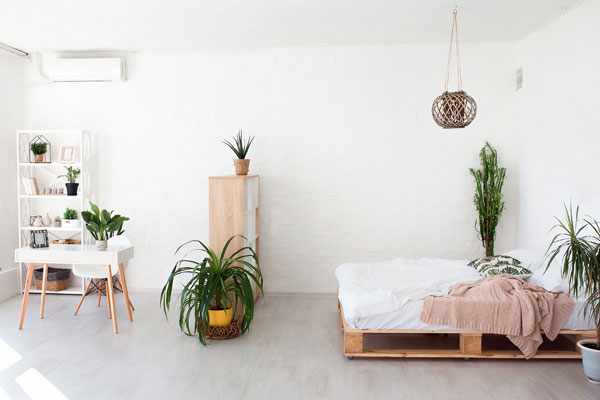 bed on wood pallets