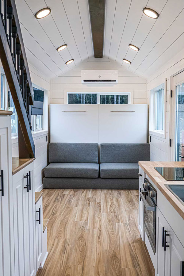 wood floors in a tiny home