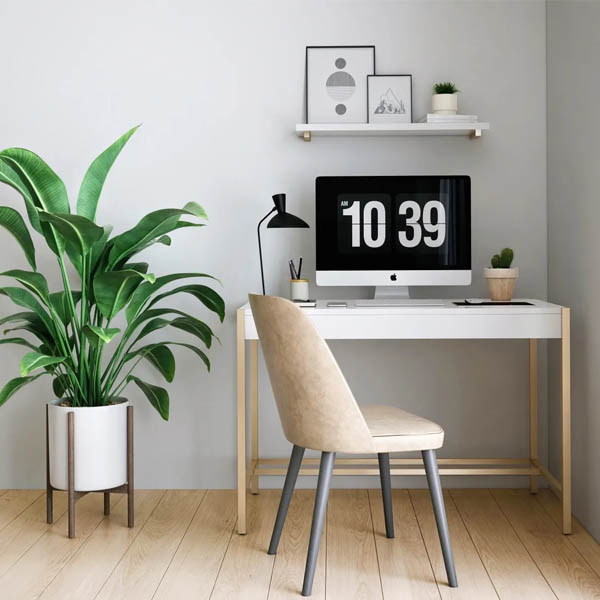 Simple Minimalist Dorm Desk Layout