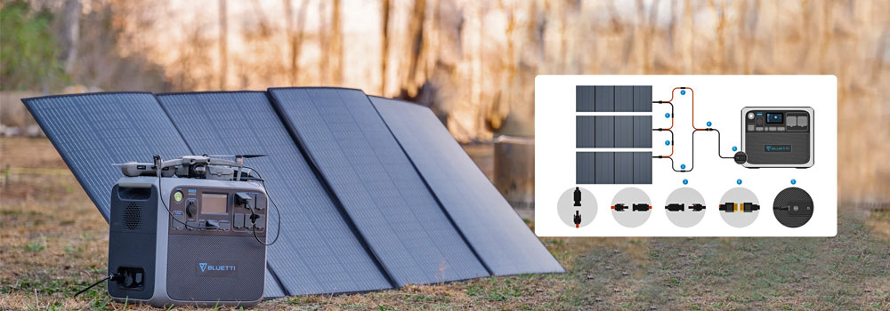 bluetti solar generator and panels