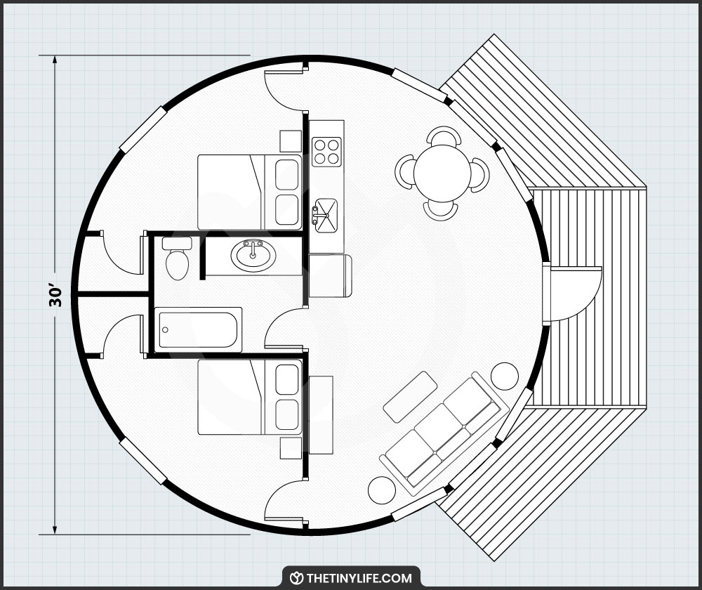 30 Foot Silo Home Floorplan