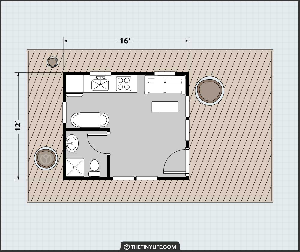 Floorplan With Surrounding Tree House Platform