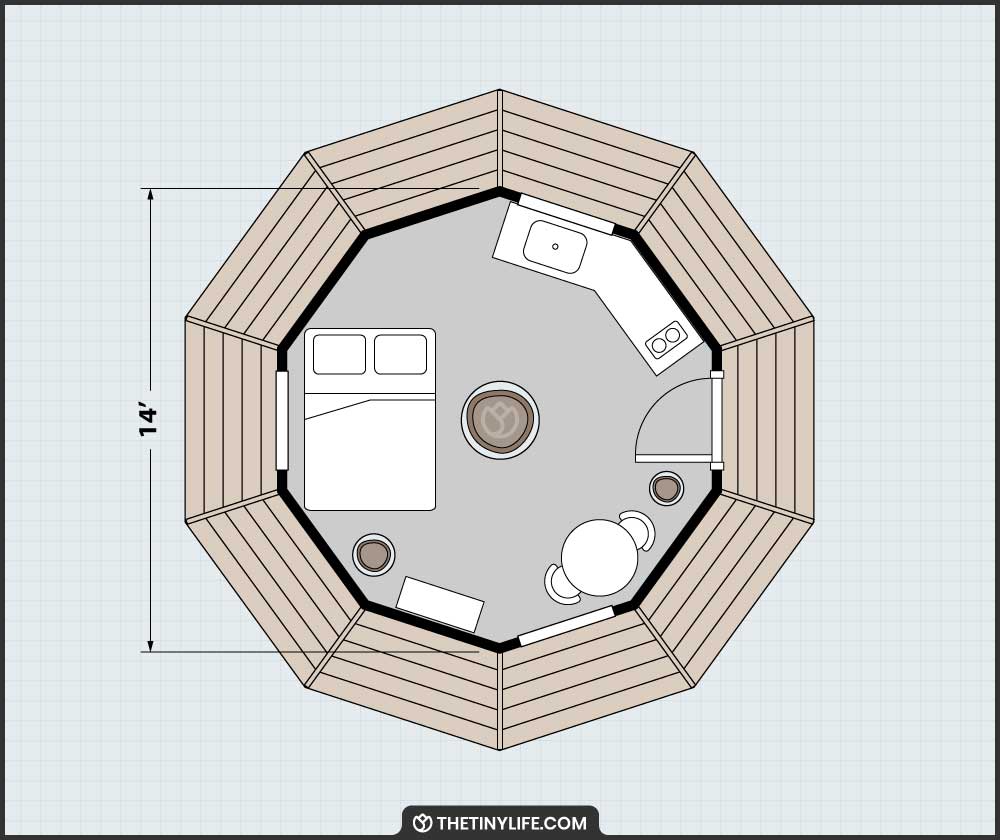 Tree House Floorplan With Kitchen Nook