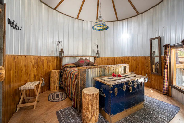 bedroom in grain silo house