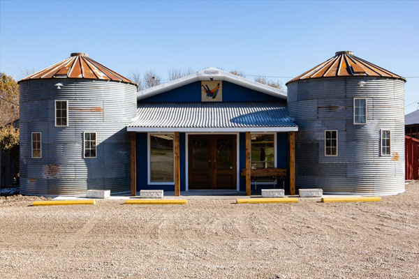 exterior grain silo house