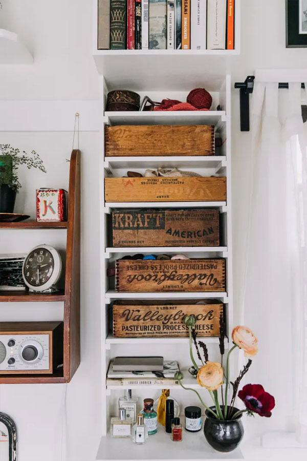 floating shelves in a tiny home