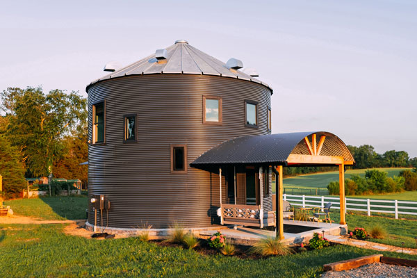 modern silo house exterior