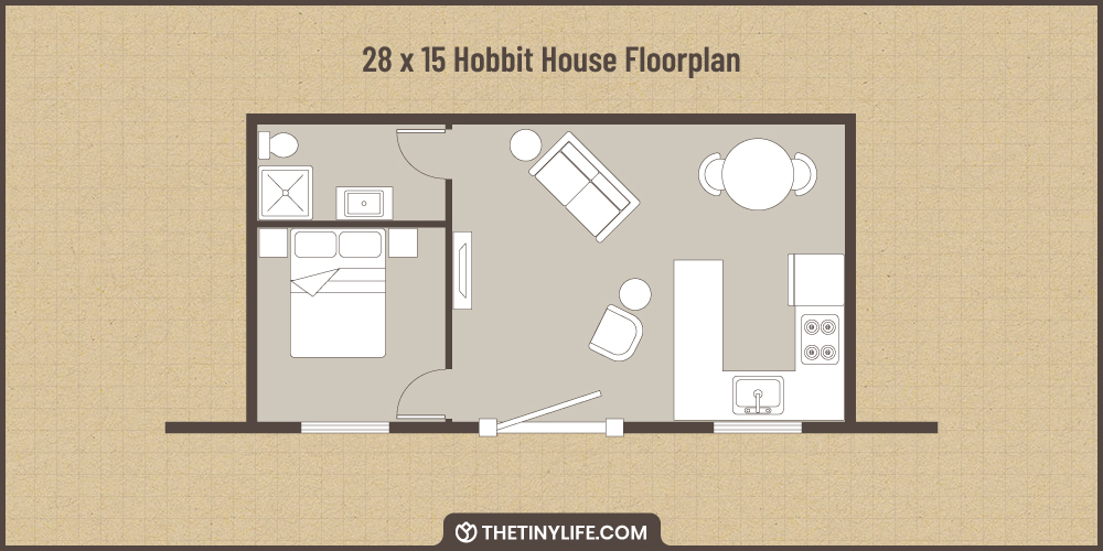 medium size hobbit house floorplan
