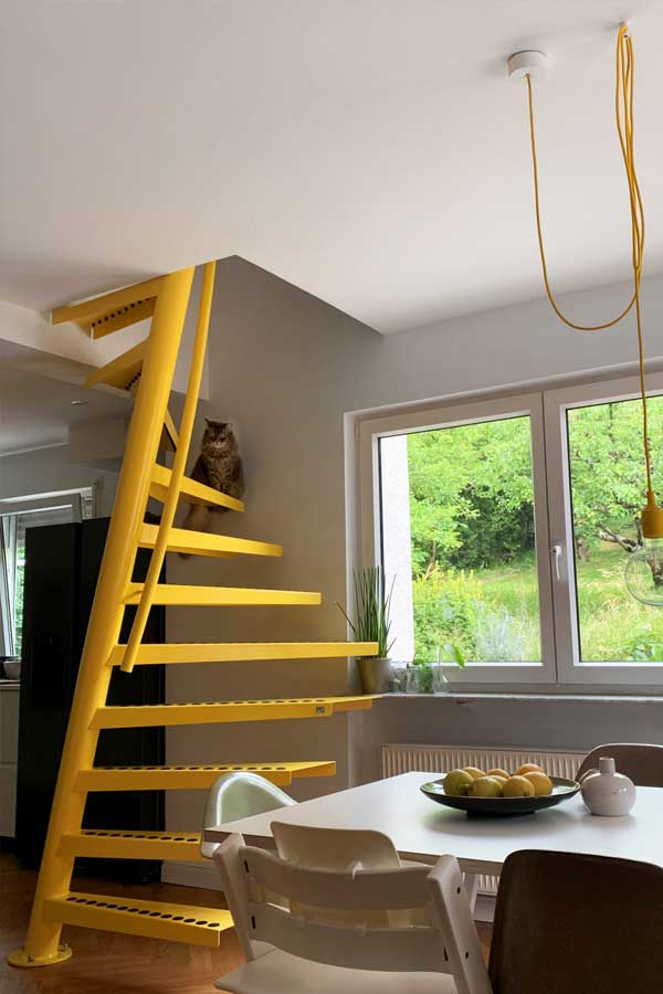 Creative Tiny Home Spiral Staircase