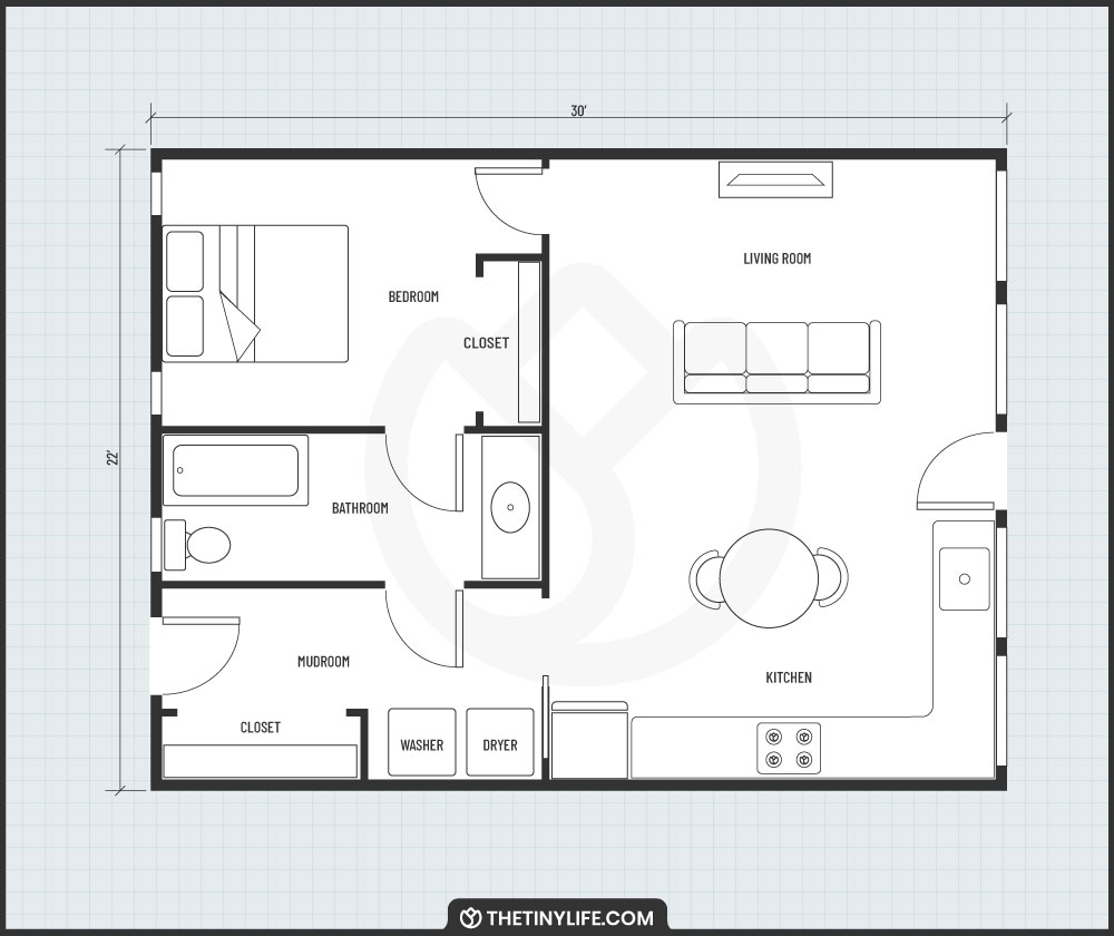 One Bedroom Floorplan For Quonset Hut