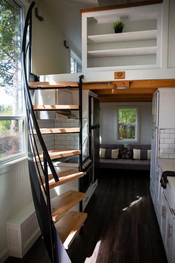 Spiral Staircase in a tiny home