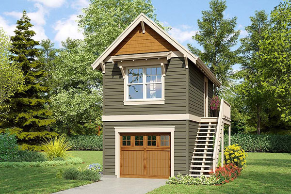 Tiny house over attached garage