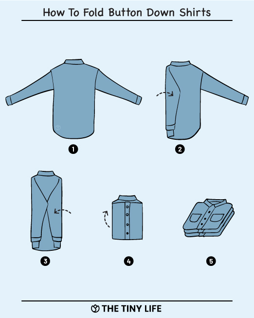 how to fold button down shirts